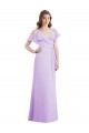 Shop Ruffled Neckline Cold Shoulder Long Chiffon Bridesmaid Dress