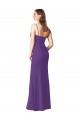 Shop Strapless Chiffon Bridesmaid Dress with Pleated Wrap Bodice and Side Slit