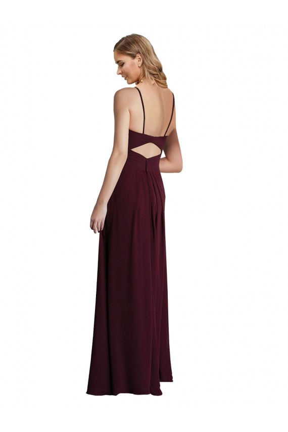 Shop Long Chiffon Bridesmaid Dress with Sweetheart Neckline