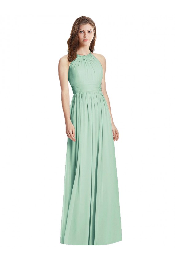 Shop Cutout Open Back Shirred Halter Maxi Bridesmaid Dress