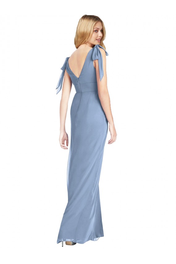 Shop Bow-Shoulder Sleeveless Deep V-Back Mermaid Bridesmaid Dress