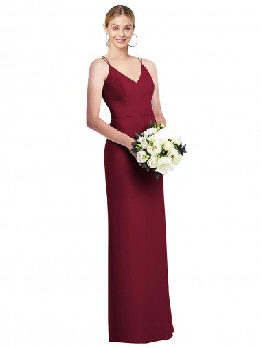 Shop Full Length Draped Blouson Back Chiffon Maxi Bridesmaid Dress