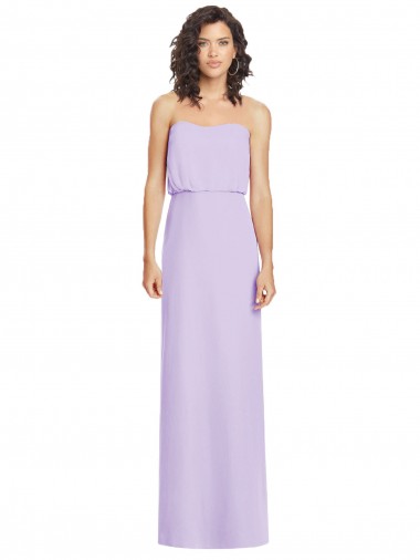 Shop Full Length Lux Chiffon Blouson Bodice Bridesmaid Dress