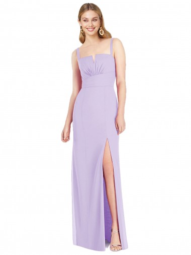 Shop Spaghetti Straps Mermaid Chiffon Bridesmaid Dress with Side Front Slit