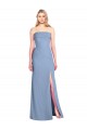 Shop Trumpet Full Length Strapless Chiffon Bridesmaid Dress with Slit