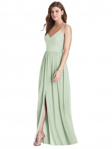 Shop Criss Cross Strap Backless Maxi Long Chiffon Bridesmaid Dress