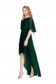 Shop Plunging V Back Flutter Sleeves Cocktail Length Chiffon Bridesmaid Dress