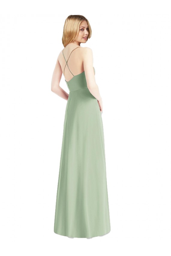 Shop Cowl Neck Criss Cross Back Chiffon Maxi Bridesmaid Dress