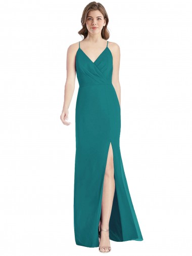 Shop Criss Cross Back Mermaid Wrap Chiffon Bridesmaid Dress