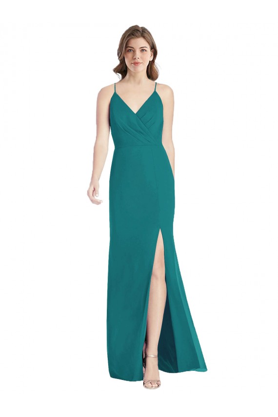 Shop Criss Cross Back Mermaid Wrap Chiffon Bridesmaid Dress