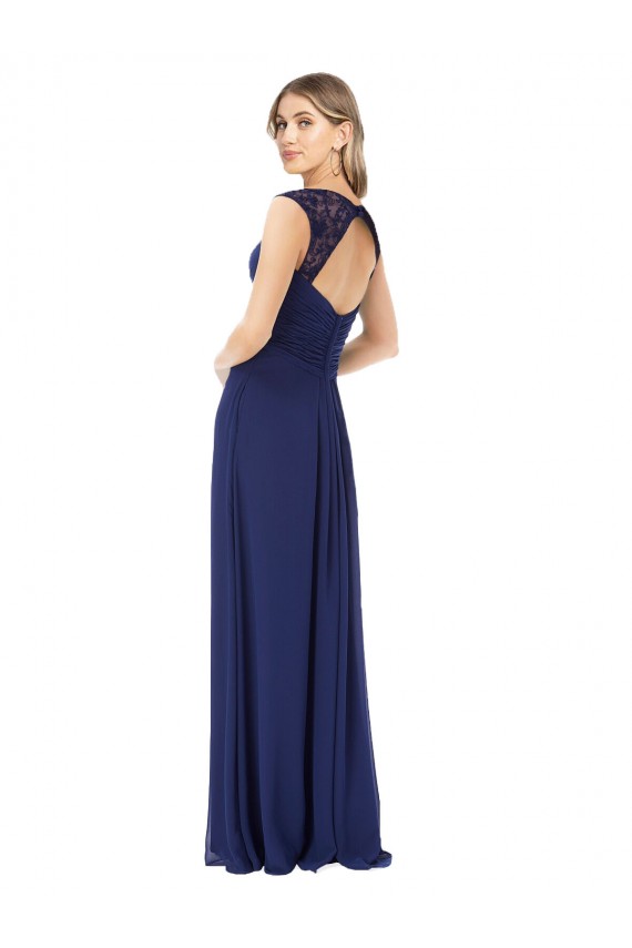 Shop Embroidered Keyhole Back Chiffon Bridesmaid Dress