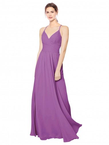 Shop Braided Straps Cross Back Sweetheart Chiffon Bridesmaid Dress