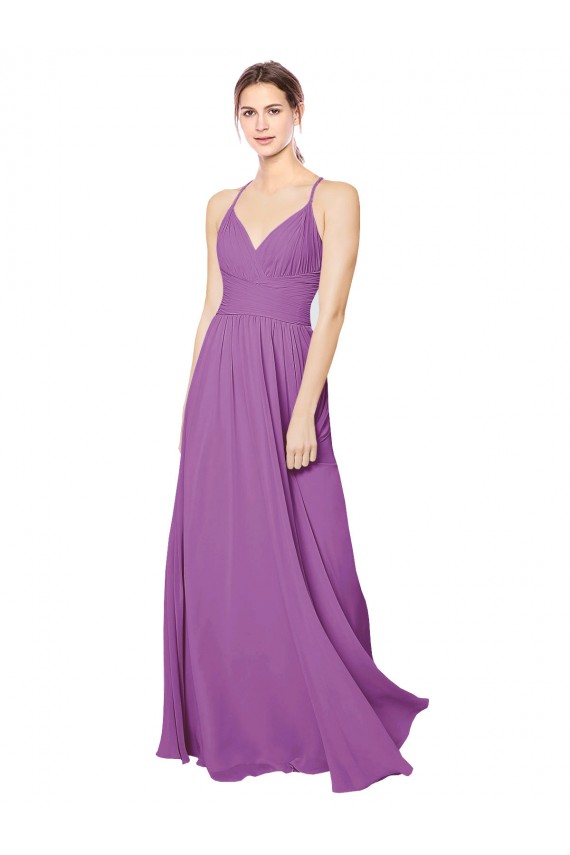 Shop Braided Straps Cross Back Sweetheart Chiffon Bridesmaid Dress