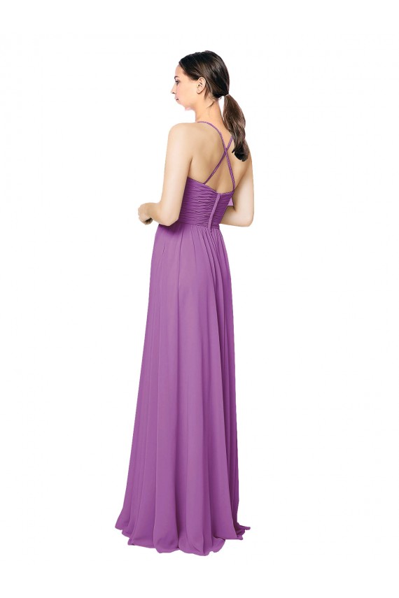 Shop Braided Straps Cross Back Sweetheart Chiffon Bridesmaid Dress