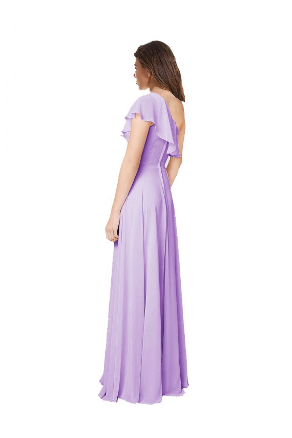 Shop Draped One Shoulder Long Chiffon Bridesmaid Dress 