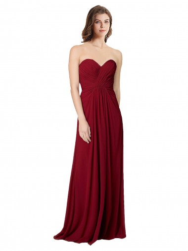 Shop Draped Sweetheart Long Grecian Inspired Chiffon Bridesmaid Dress