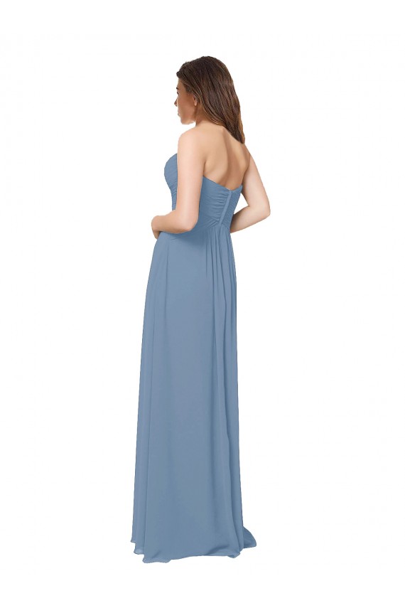 Shop Chiffon A-Line Wraparound Draping Long Bridesmaid Dress