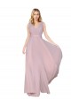 Shop Draped V-Neck Long Chiffon Bridesmaid Dress / Formal Prom Dress with Shirred Bodice