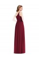 Shop One Shoulder Chiffon Maxi Bridesmaid Dress with Shirred Front Slit