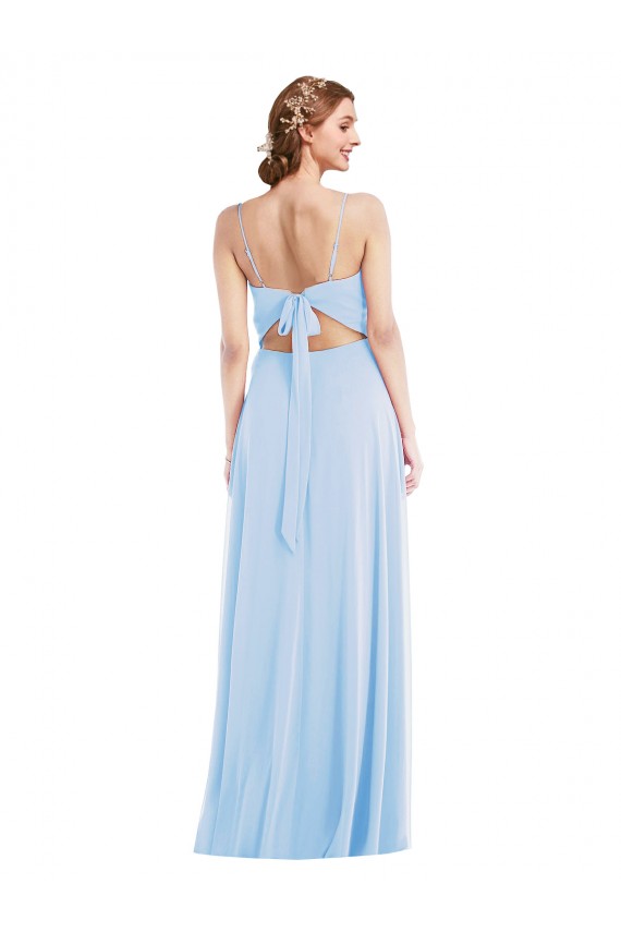 Shop Tie Back Cutout Maxi Formal Bridesmaid Dress with Front Slit