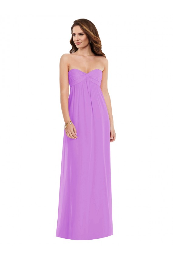 Shop Empire Waist Twist Shirred Strapless Bridesmaid Dress