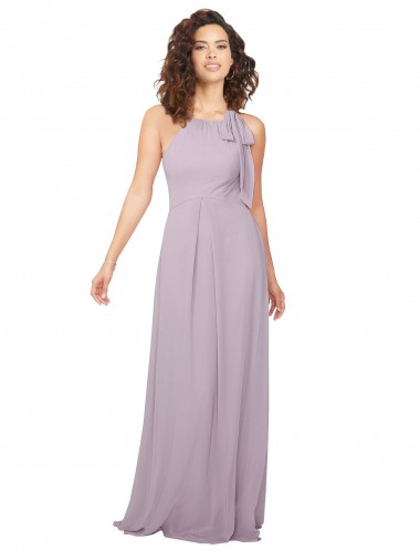 Shop Halter Neck Bridesmaid Dress with Bow