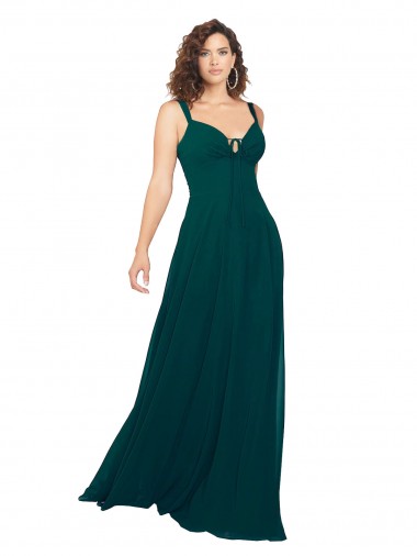 Shop Tied Bodice Sweetheart V-Neck Chiffon Bridesmaid Dress