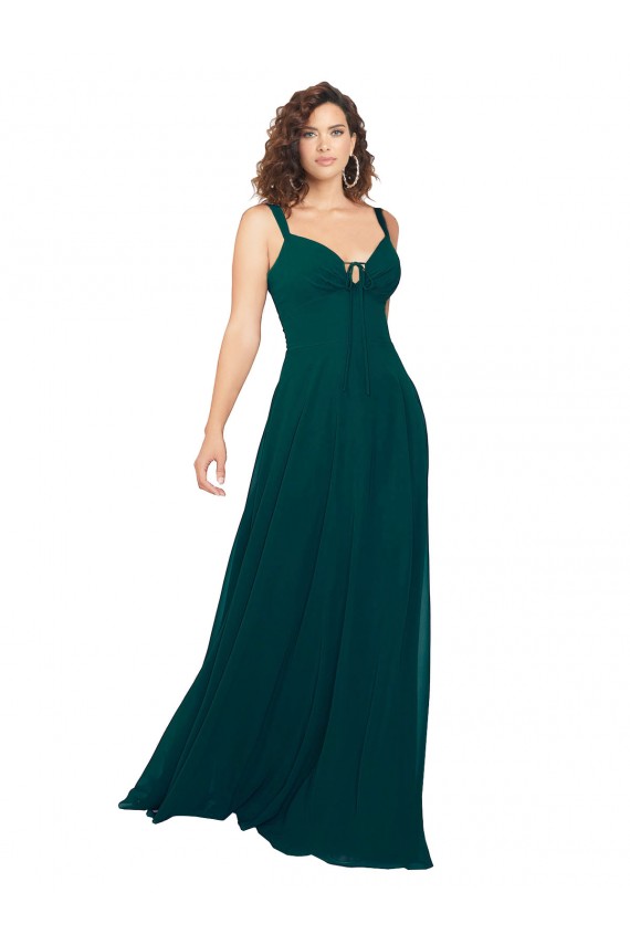 Shop Tied Bodice Sweetheart V-Neck Chiffon Bridesmaid Dress