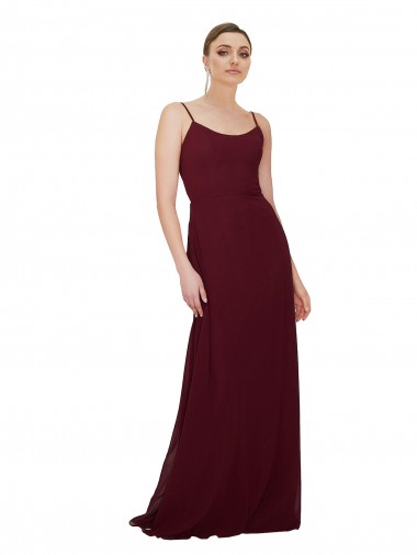 Shop Scoop Neck Tied Keyhole Back Chiffon Bridesmaid Dress