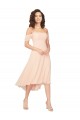 Shop Cold Shoulder Midi Length Short Chiffon Bridesmaid Dress