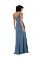 Shop One Shoulder Chiffon Formal Bridesmaid Dress with Skirt Slit and Accent Strap