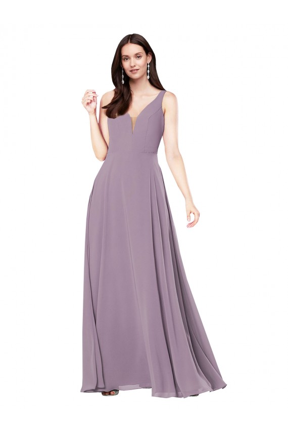 Shop Long Chiffon Formal Bridesmaid Dress with Open Back