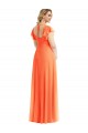 Shop Flutter Sleeves Scoop Open Back Chiffon Maxi Bridesmaid Dress