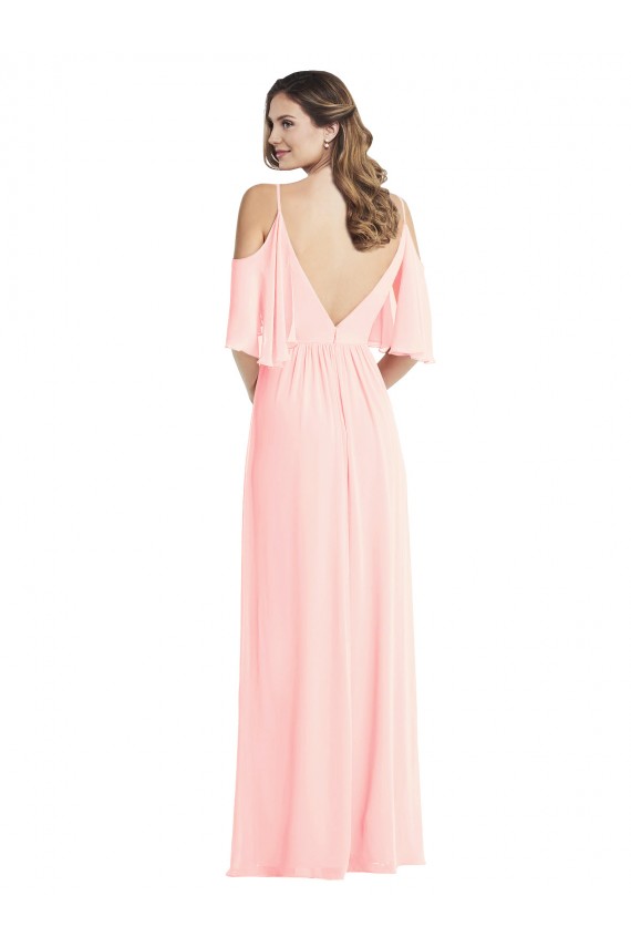 Shop Cold Shoulder Draped Wrap Maxi Bridesmaid Dress