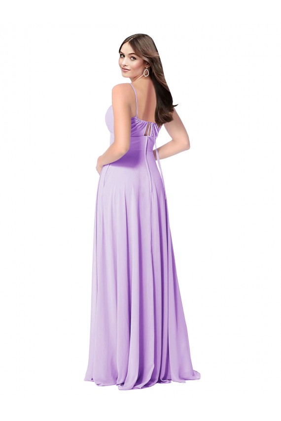 Shop Chiffon A-Line Chiffon Bridesmaids Dress with Ruched Bodice