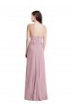 Shop Bias Ruffle Empire Waist Halter Maxi Bridesmaid Dress