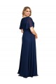 Shop Chiffon V-Neck Short Sleeves Long Formal Bridesmaid Dress / Prom Dress with High Slit