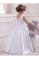 Shop Ivory Ball Gown Bateau Floor Length Flower Girl Dress