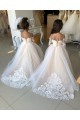 Shop Ivory Ball Gown Sweetheart Chapel Train Long Sleeve Flower Girl Dress