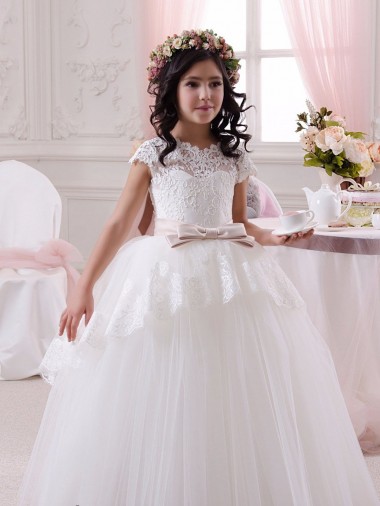 Shop Ivory Ball Gown Sweetheart Floor Length Sleeveless Flower Girl Dress