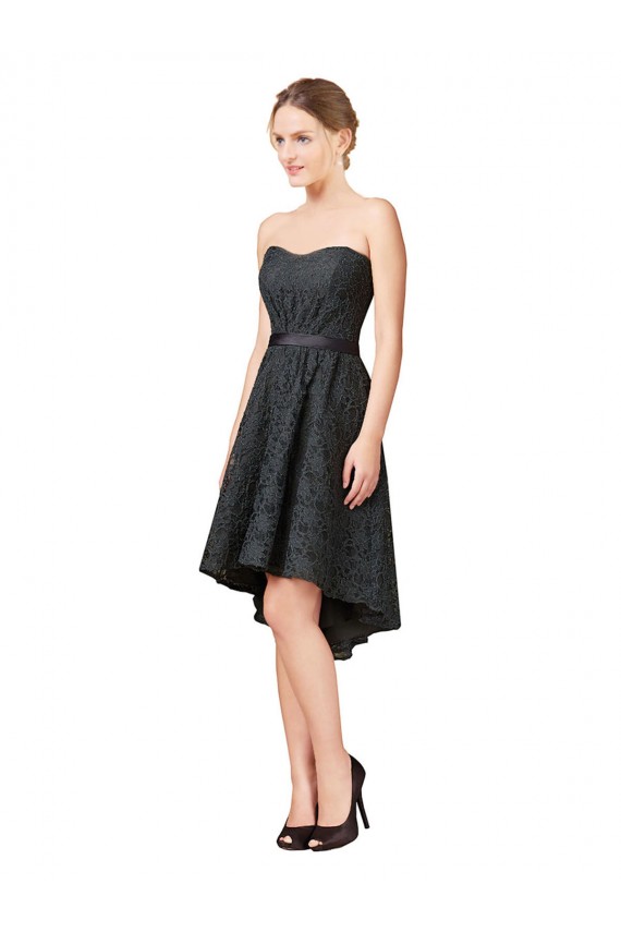 Shop Lace Cocktail Bridesmaid Dress with Hi-Low Hemline