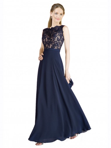 Shop Bateaux Neckline A-Line Lace Bridesmaid Dress / Prom Dress with Top Nude Layer