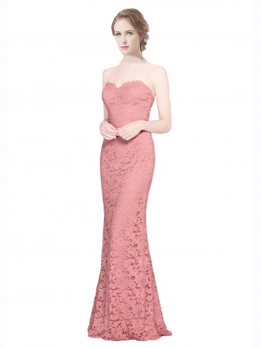 Shop Fitted Sweetheart Mermaid Lace Bridesmaid Dress / Prom Dress