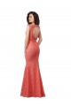 Shop Mermaid Long V-Neck Lace Bridesmaid Dress with Open Back