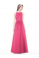 Shop Jewel Neck Keyhole Back Sleek Long Satin Bridesmaid Dress