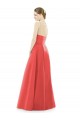 Shop Sheer V-Neck Tulle Illusion Long Satin Bridesmaid Dress