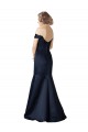 Shop Fit and Flare Satin Bridesmaid Dress / Prom Dress with Off the Shoulder Neckline