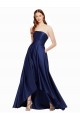 Shop High Low Strapless Formal Satin Bridesmaid Dress / Prom Dress with Pockets