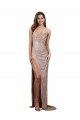 Shop High Slit Scoop Neck Long Formal Sequin Bridesmaid Dress / Prom Dress