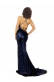 Shop Mermaid V-Neck Low Back Long Formal Sequin Bridesmaid Dress / Prom Dress